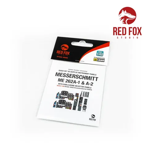 Red Fox Studio RFSQS-48065 3D přístrojové panely pro Messerschmitt Me 262A-1/A-2 v měřítku 1/48