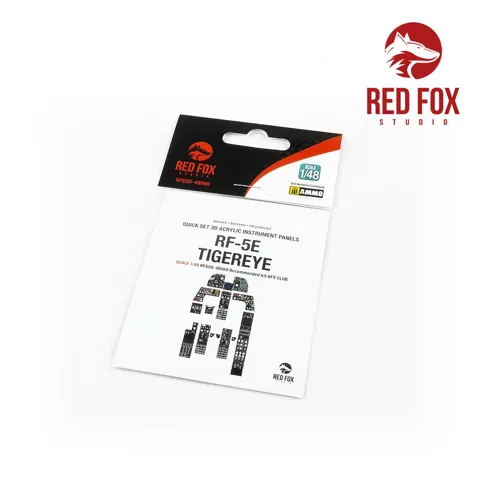 Set 3D přístrojových panelů Red Fox Studio RFSQS-48069 pro RF-5E Tigereye v měřítku 1/48