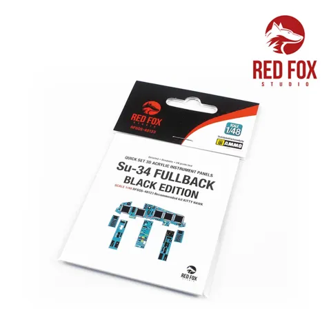 Red Fox Studio Quick Set 3D přístrojové panely Su-34 Fullback 1/48 Black Edition