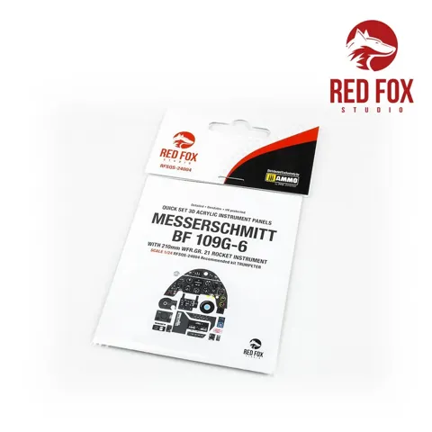 Red Fox Studio Quick Set RFSQS-24004 3D přístrojový panel Bf 109G-6 v měřítku 1/24