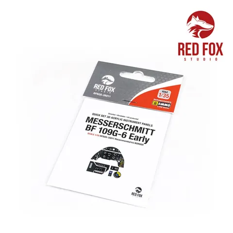 Red Fox Studio RFSQS-35011 Quick Set 3D přístrojová deska Bf 109G-6 v měřítku 1/35