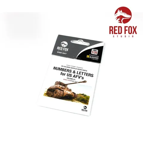 Red Fox Studio Quick Set RFSQS-35017 sada čísel a písmen pro americká obrněná vozidla 1/35
