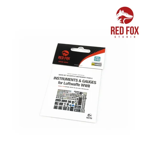 Sada 3D přístrojových panelů Red Fox Studio RFSQS-48181 Luftwaffe WWII v měřítku 1/48