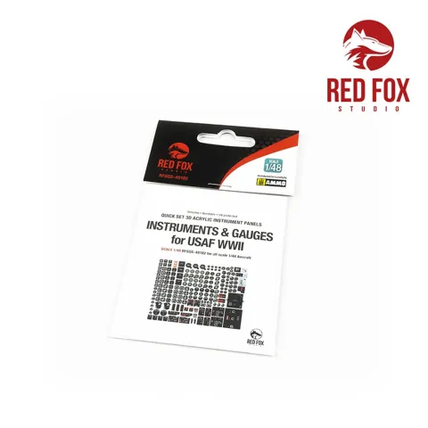 Sada přístrojů a číselníků Red Fox Studio RFSQS-48182 USAF WWII v měřítku 1/48