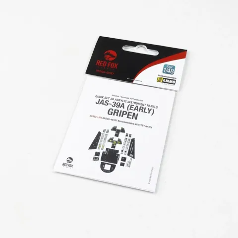 3D přístrojové panely Red Fox Studio Quick Set RFSQS-48187 pro JAS-39A Gripen 1/48