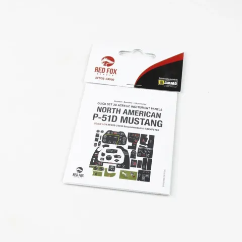 Red Fox Studio Quick Set RFSQS-24030 3D přístrojové panely kokpitu P-51D Mustang 1/24