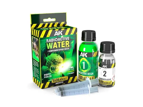 Balení dvousložkové epoxidové pryskyřice AK Interactive AK8232 Terrains Resin Radioactive Water 180 ml
