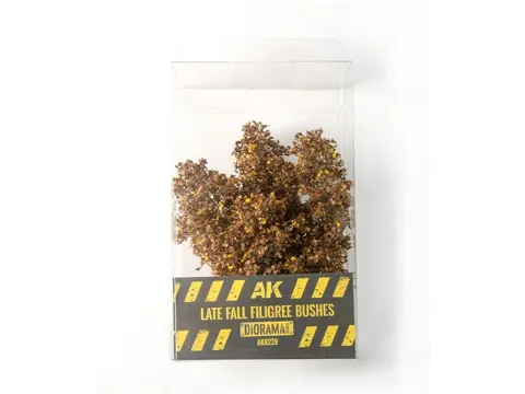 Blistr s filigránovými keříky AK Interactive AK8239 Shrubs, Bushes & Trees v barvách pozdního podzimu