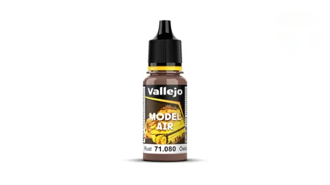 Kapací lahvička akrylové barvy Vallejo Model Air 71080 rezavá (Rust Color) 18 ml