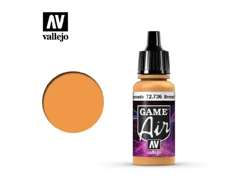 Lahvička akrylové barvy Vallejo Game Air 72736 bronzový pleťový odstín 17 ml