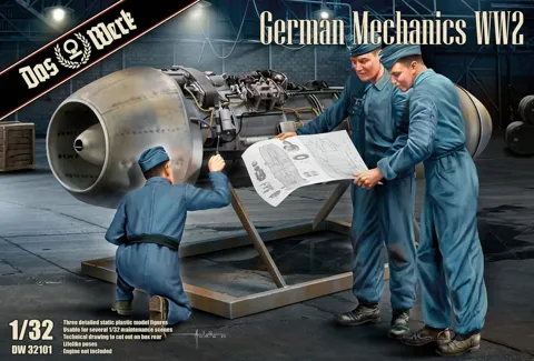 Krabice stavebnice Das Werk DW32101 němečtí letečtí mechanici 2. světové války v měřítku 1/32
