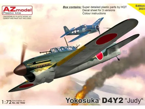 Krabice plastikové stavebnice AZ Model AZ7842 Yokosuka D4Y2 Judy v měřítku 1/72