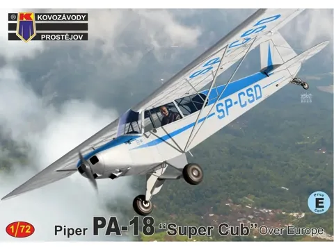 Krabice plastikové stavebnice Kovozávody Prostějov KPM0536 Piper PA-18 Super Cub v měřítku 1/72