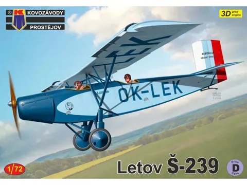 Krabice plastikové stavebnice Kovozávody Prostějov 1/72 Letov Š-239 KPM0542