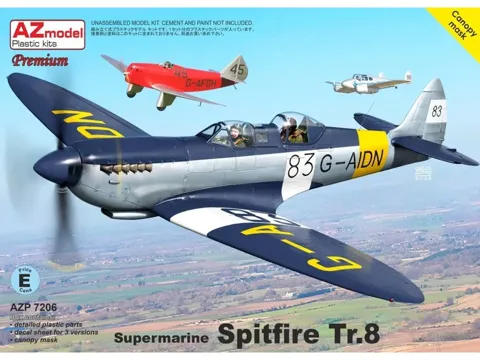 Krabice plastikové stavebnice AZ Model 1/72 Supermarine Spitfire Tr.8, kód AZP7206