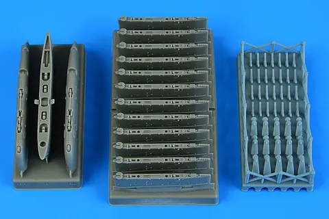 Resinové závěsníky Aires 2295 pro A-1 Skyraider v měřítku 1/32, raná verze