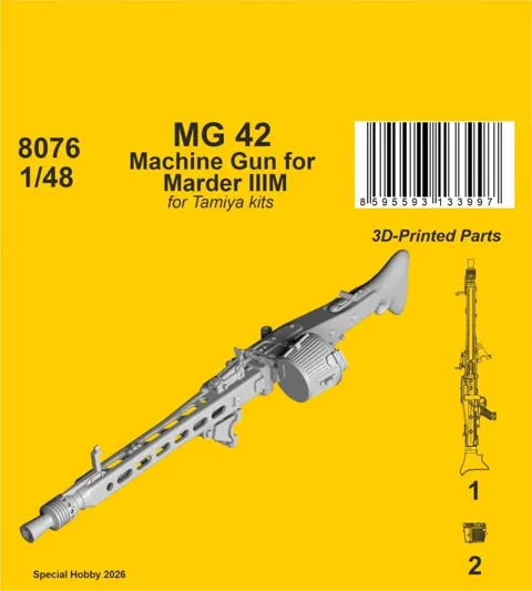 Doplněk CMK 8076 kulomet MG 42 v měřítku 1/48 pro model Marder IIIM