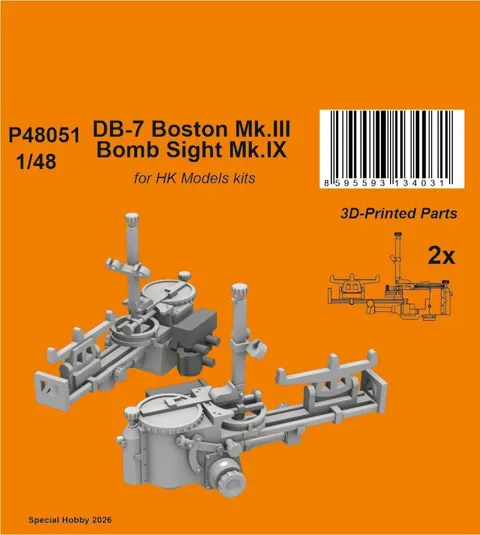 3D tištěný resinový zaměřovač CMK P48051 Mk.IX 1/48 pro DB-7 Boston Mk.III