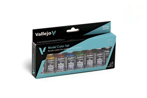 Sada akrylových barev Vallejo Model Color 70260 Wargames Basics, 8 lahviček po 18 ml