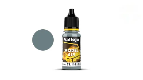 Lahvička akrylové barvy Vallejo Model Air 71114 středně šedá Medium Gray 18 ml