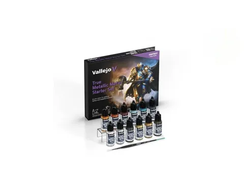 Sada akrylových metalických barev Vallejo True Metallic Metal 77272 s 12 lahvičkami