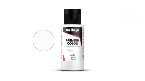 Lahvička akrylové barvy Vallejo Premium Color 62001 bílá krycí, 60 ml