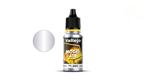 Lahvička akrylové barvy Vallejo Model Air 71065 ocelová Steel Color 18 ml