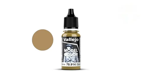 Lahvička akrylové barvy Vallejo Model Color 70914 zelený okr matný, 18 ml