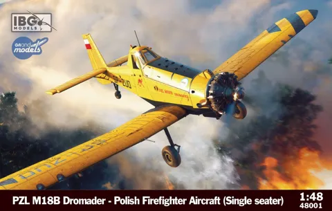 Krabice stavebnice IBG Models 48001 PZL M18B Dromader 1/48, polský hasicí letoun