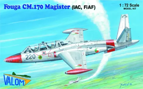 Krabice plastikové stavebnice Valom 72089 Fouga CM.170 R Magister v měřítku 1/72