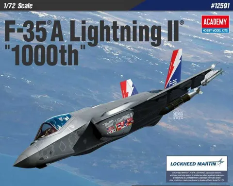Krabice stavebnice Academy 12591 F-35A Lightning II „1000th" v měřítku 1/72