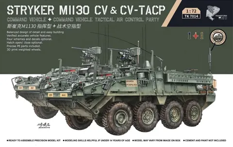 Krabice stavebnice Border Model TK7014 Stryker M1130 CV a CV-TACP v měřítku 1/72