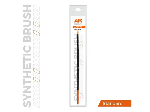 Modelářský štětec AK Synthetic Brushes AKB008 kulatý velikost 1 se syntetickým vláknem