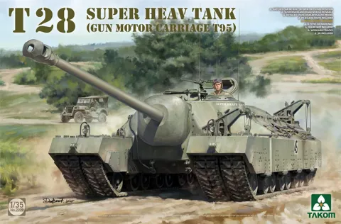 Krabice stavebnice Takom 1/35 T28 Super Heavy Tank (Gun Motor Carriage T95)
