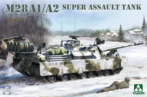 Krabice stavebnice Takom 2210 M28 A1/A2 Super Assault Tank v měřítku 1/35