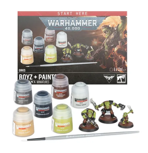 Balení Games Workshop Warhammer 40,000 Orks + Paints Set s miniaturami Orků a barvami