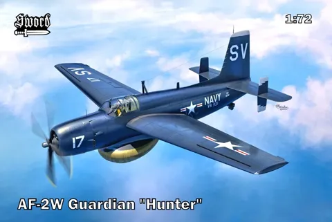 Krabice stavebnice Sword SW72162 AF-2W Guardian „Hunter" v měřítku 1/72