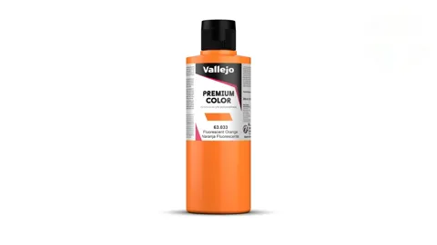 Lahvička barvy Vallejo Premium Color 63033 fluorescenční oranžová Orange Fluo 200 ml
