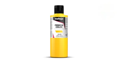 Lahvička barvy Vallejo Premium Color 63003 základní žlutá krycí (Basic Yellow Opaque) 200 ml