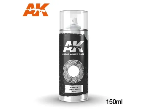 Sprej AK Interactive AK1019 Great White Base, bílý základ 150 ml