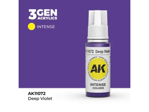 Lahvička akrylové barvy AK Acrylics 3GEN AK11072 tmavě fialová Deep Violet 17 ml