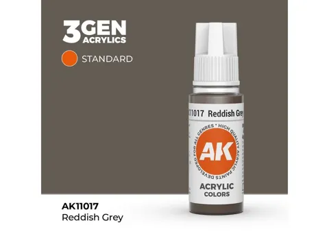 Lahvička akrylové barvy AK Interactive 3GEN AK11017 načervenalá šedá Reddish Grey 17 ml
