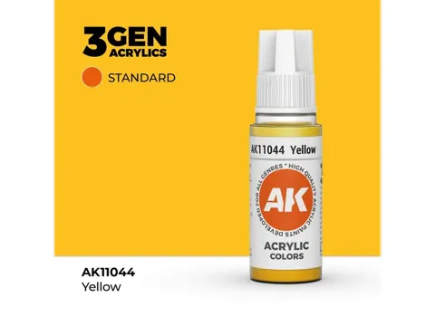 Lahvička akrylové barvy AK Interactive 3GEN AK11044 žlutá 17 ml