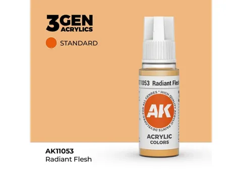 Lahvička akrylové barvy AK Interactive 3GEN AK11053 zářivá pleťová Radiant Flesh 17 ml