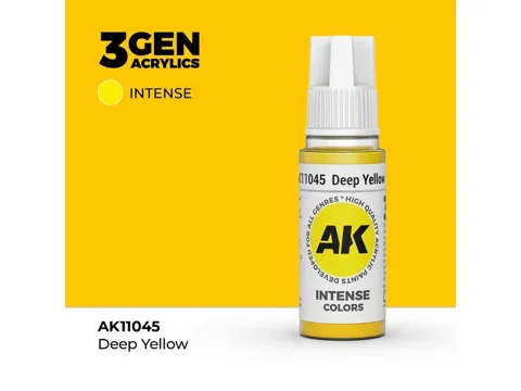 Lahvička akrylové barvy AK Interactive 3GEN AK11045 temně žlutá Deep Yellow 17 ml