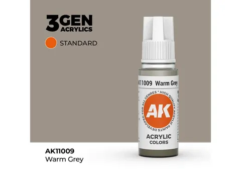 Lahvička akrylové barvy AK Interactive 3GEN AK11009 teplá šedá Warm Grey 17 ml