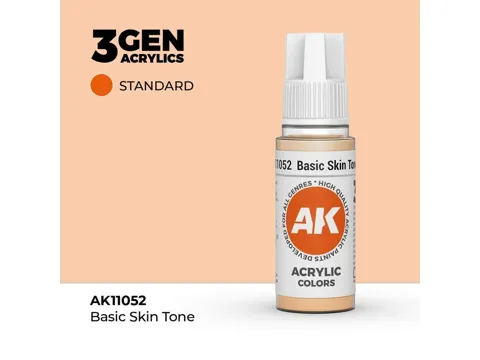 Lahvička akrylové barvy AK Interactive 3GEN AK11052 základní pleťová Basic Skin Tone 17 ml