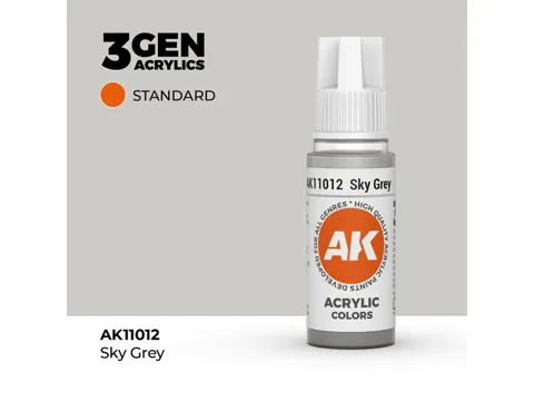 Lahvička akrylové barvy AK Acrylics 3GEN AK11012 nebeská šedá Sky Grey 17 ml