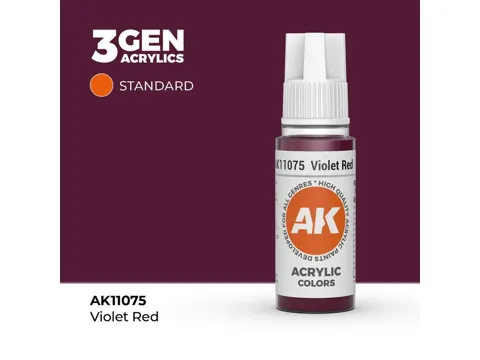 Lahvička akrylové barvy AK Acrylics 3GEN AK11075 fialově červená Violet Red 17 ml