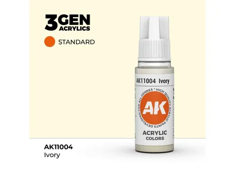 Lahvička akrylové barvy AK Acrylics 3GEN AK11004 slonová kost (Ivory) 17 ml
